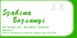 szabina bozsanyi business card